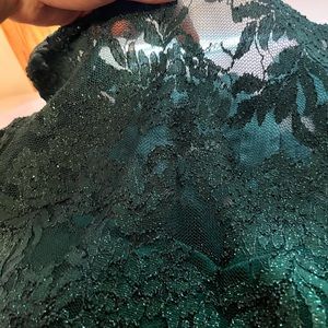Two piece, emerald, lace top dress, size 3